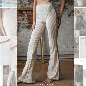 Free People Velvet Flare Pants Cream